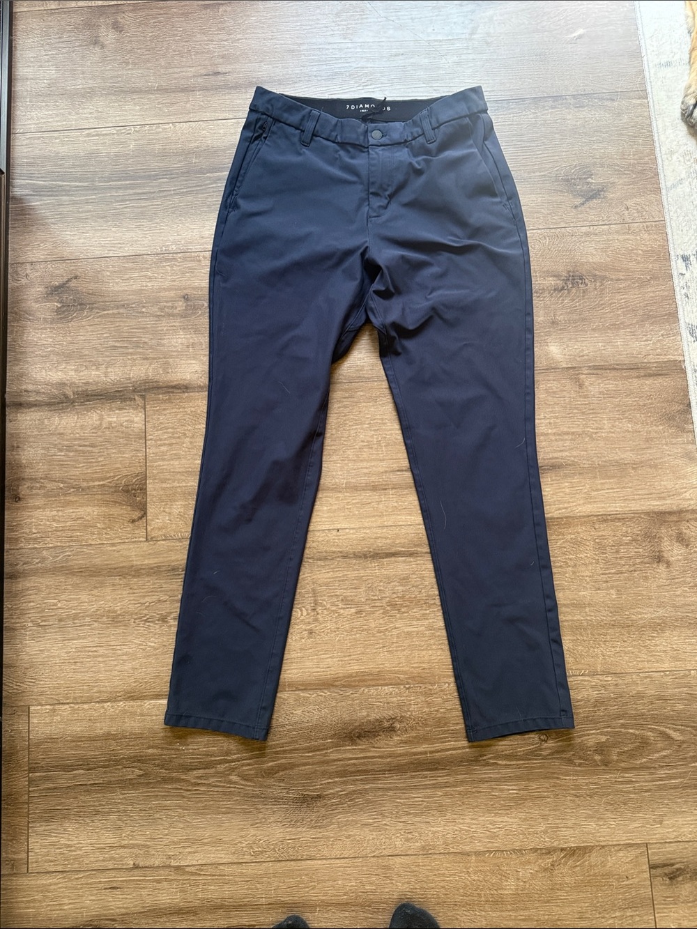 7 Diamonds Men's Navy Stretch Chinos